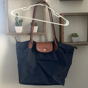 Long Champ Le Pliage Large Tote Navy